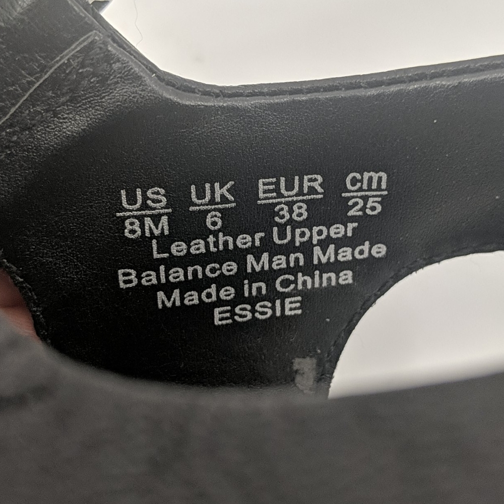 FRANCO SARTO Essie Black Leather Sandals - Picture 4 of 6